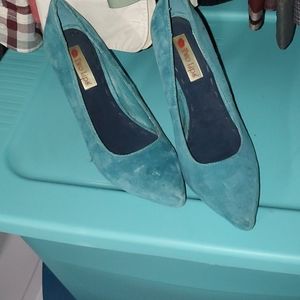Teal heels closed toe